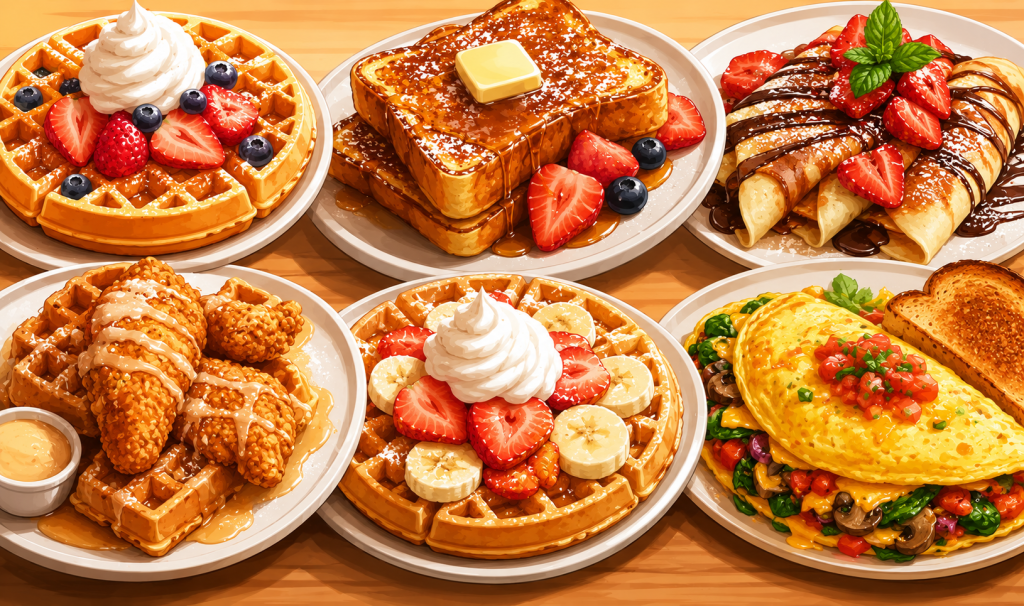 golden pancake cafe waffles, french toast, crepes, chicken and waffles, omelettes